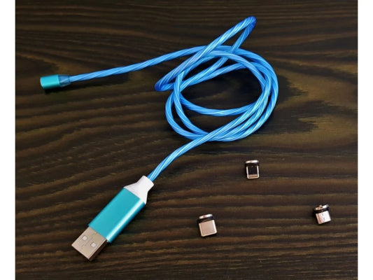 Magnetic cable glowing Iphone usb-c micro usb