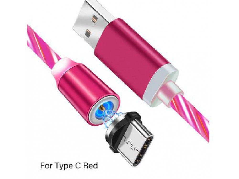 Magnetic cable glowing Iphone usb-c micro usb