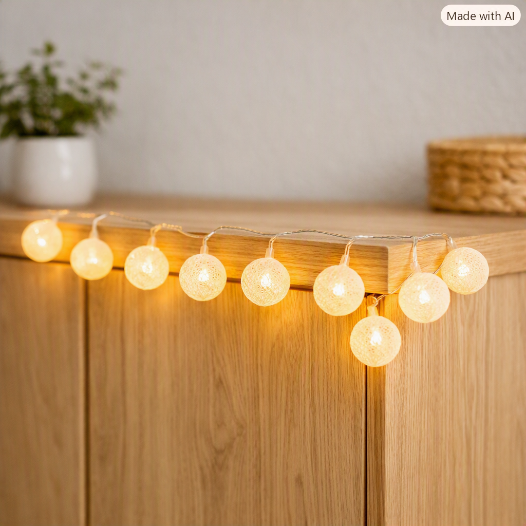 Girlande LED battery 16boul white d3,5, white
