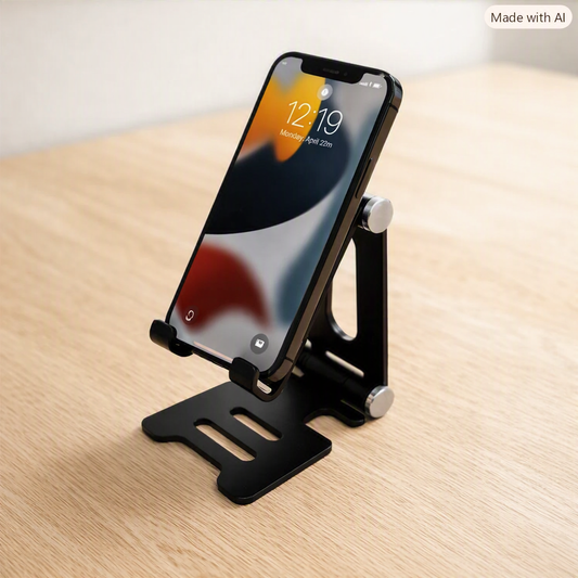 Black metal mobile phone holder