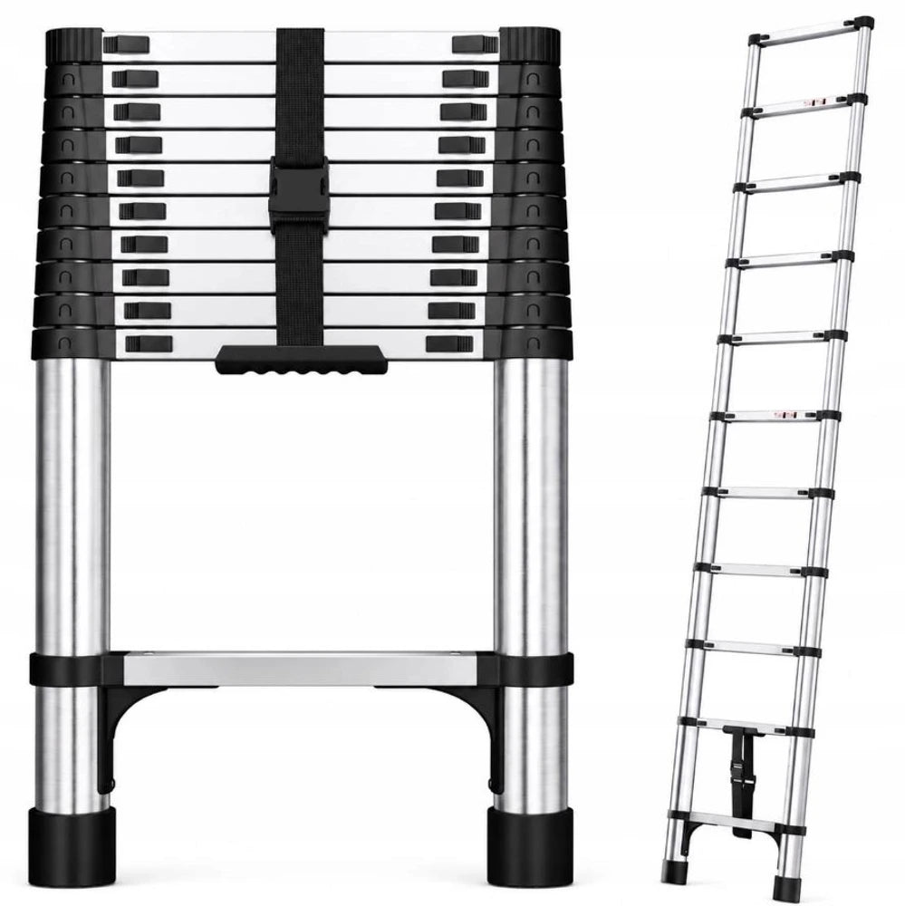 Telescopic ladder, 11 steps, foldable