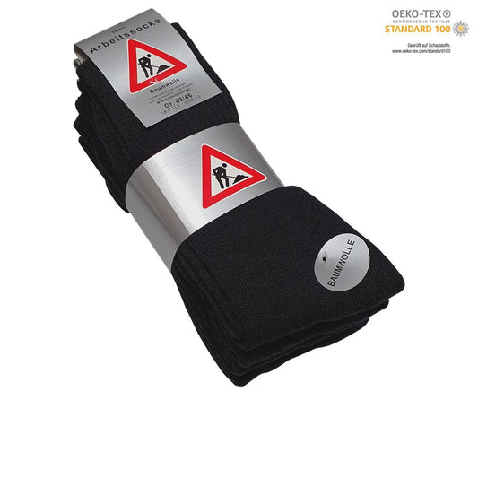 5-pack of men's work socks in black cotton