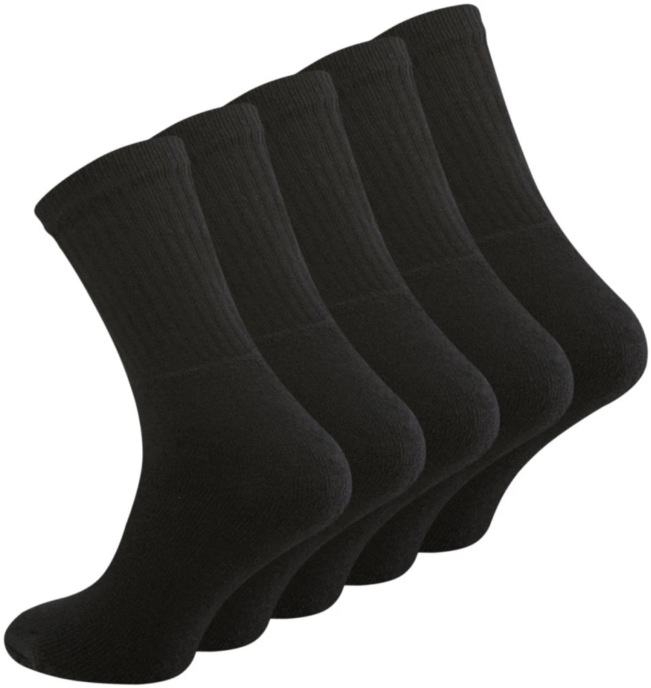 5-pack of men's work socks in black cotton